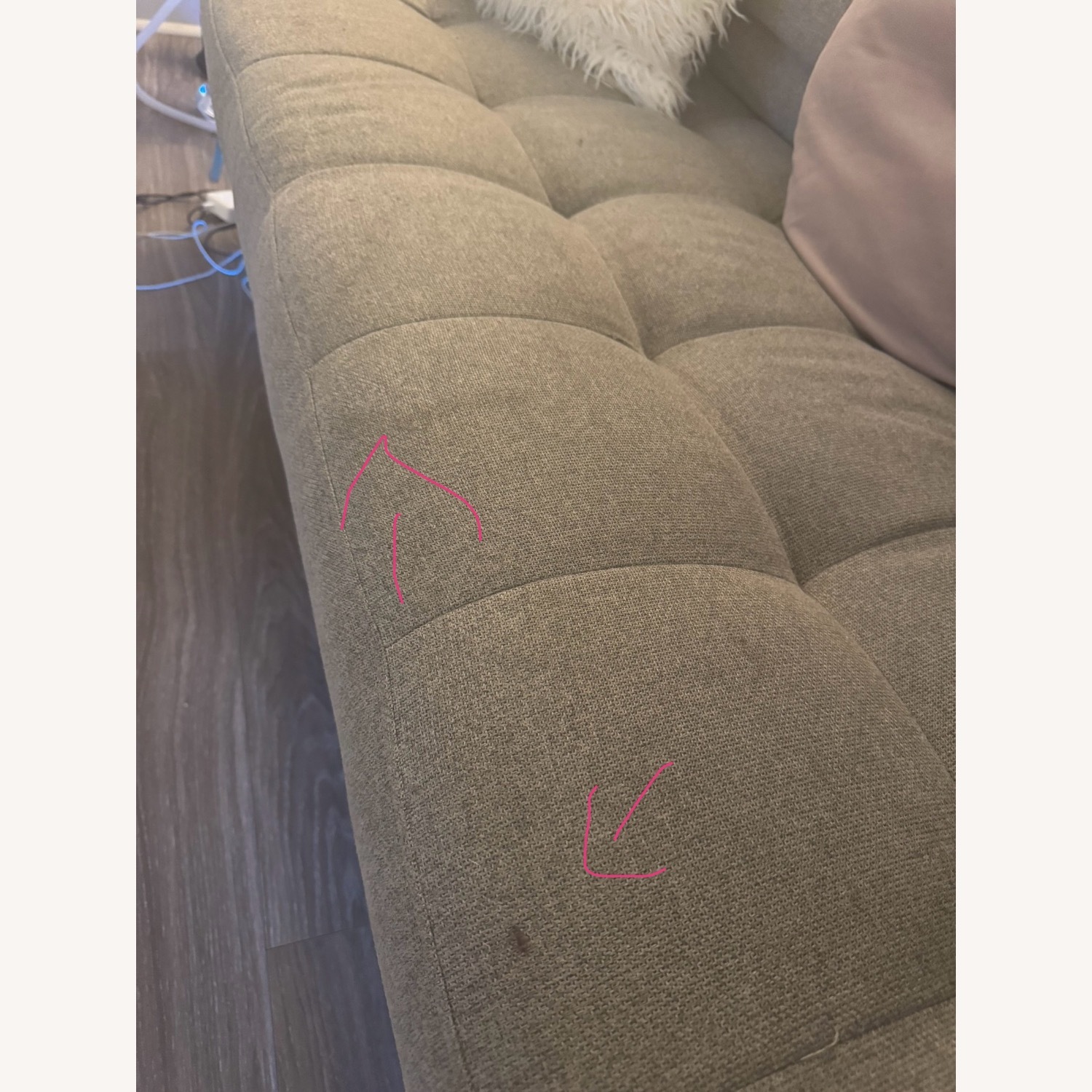 Living Spaces Light Gray 3+ Seater Sofa - image-4