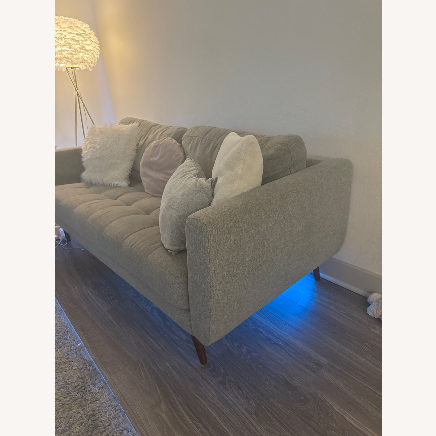 Living Spaces Light Gray 3+ Seater Sofa - image-3