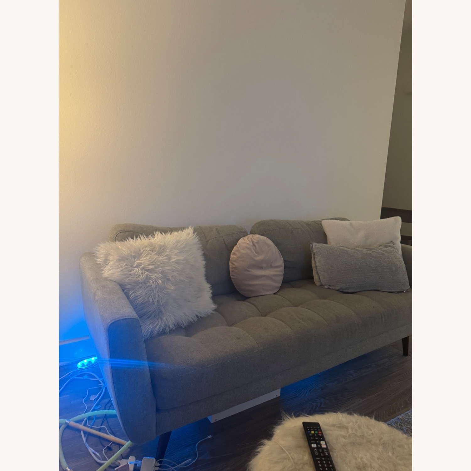 Living Spaces Light Gray 3+ Seater Sofa - image-2