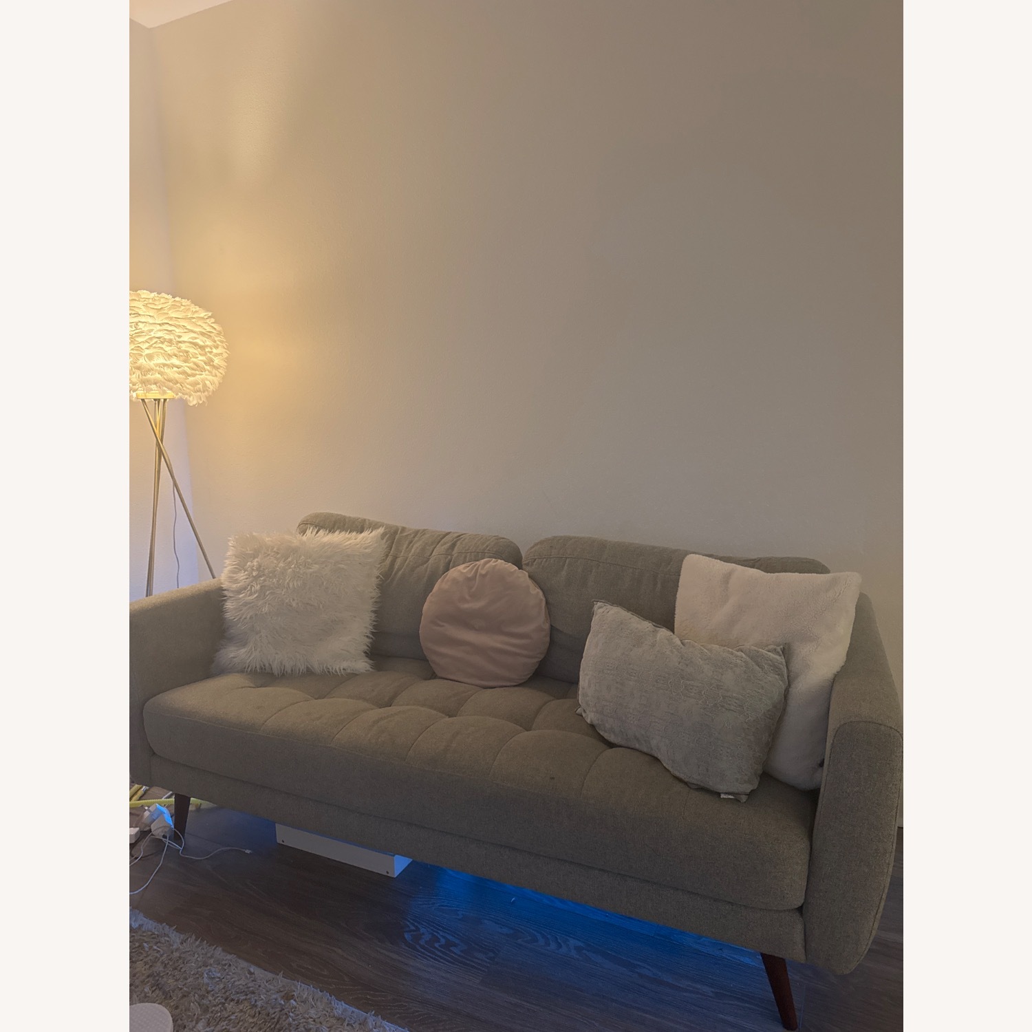 Living Spaces Light Gray 3+ Seater Sofa - image-1