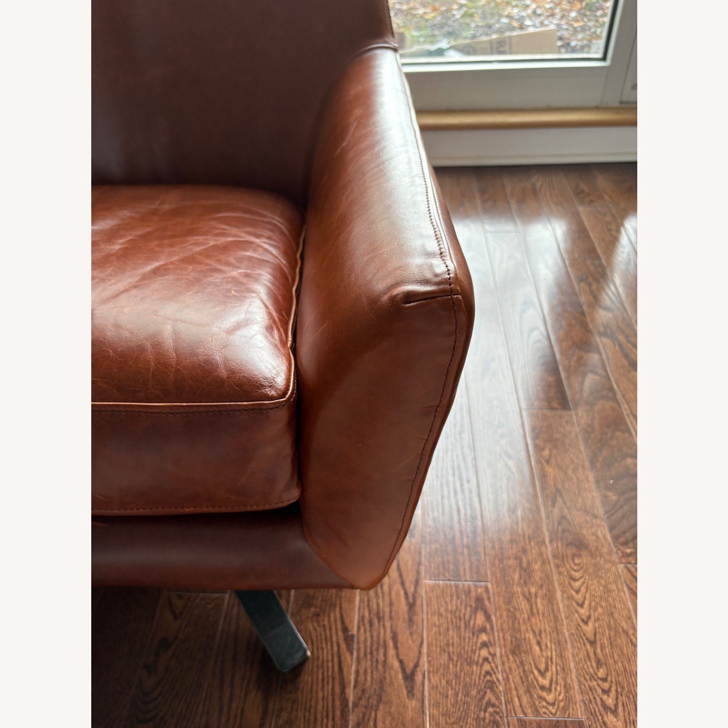 West Elm Lucas Saddle Leather Swivel Base Chairs - image-6