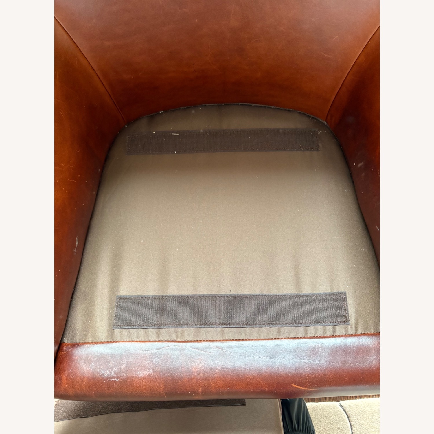 West Elm Lucas Saddle Leather Swivel Base Chairs - image-8
