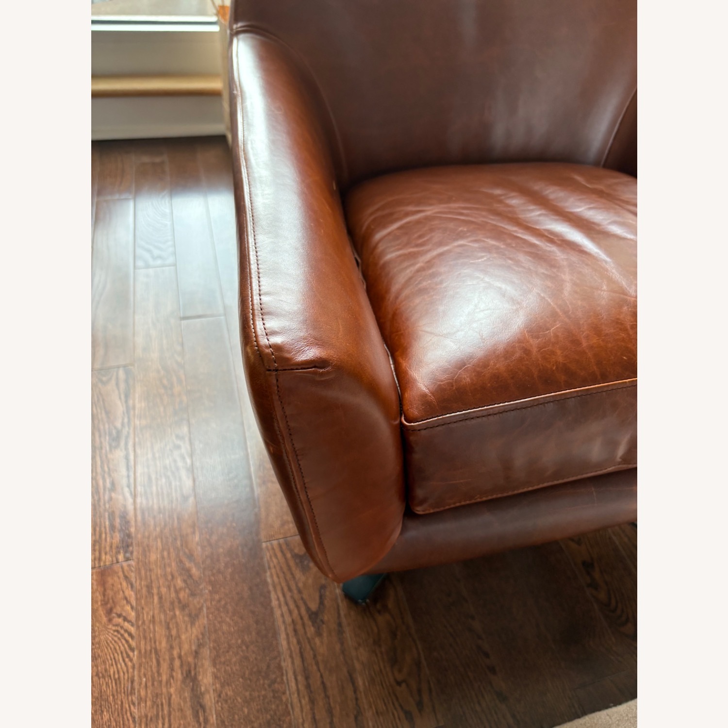 West Elm Lucas Saddle Leather Swivel Base Chairs - image-5