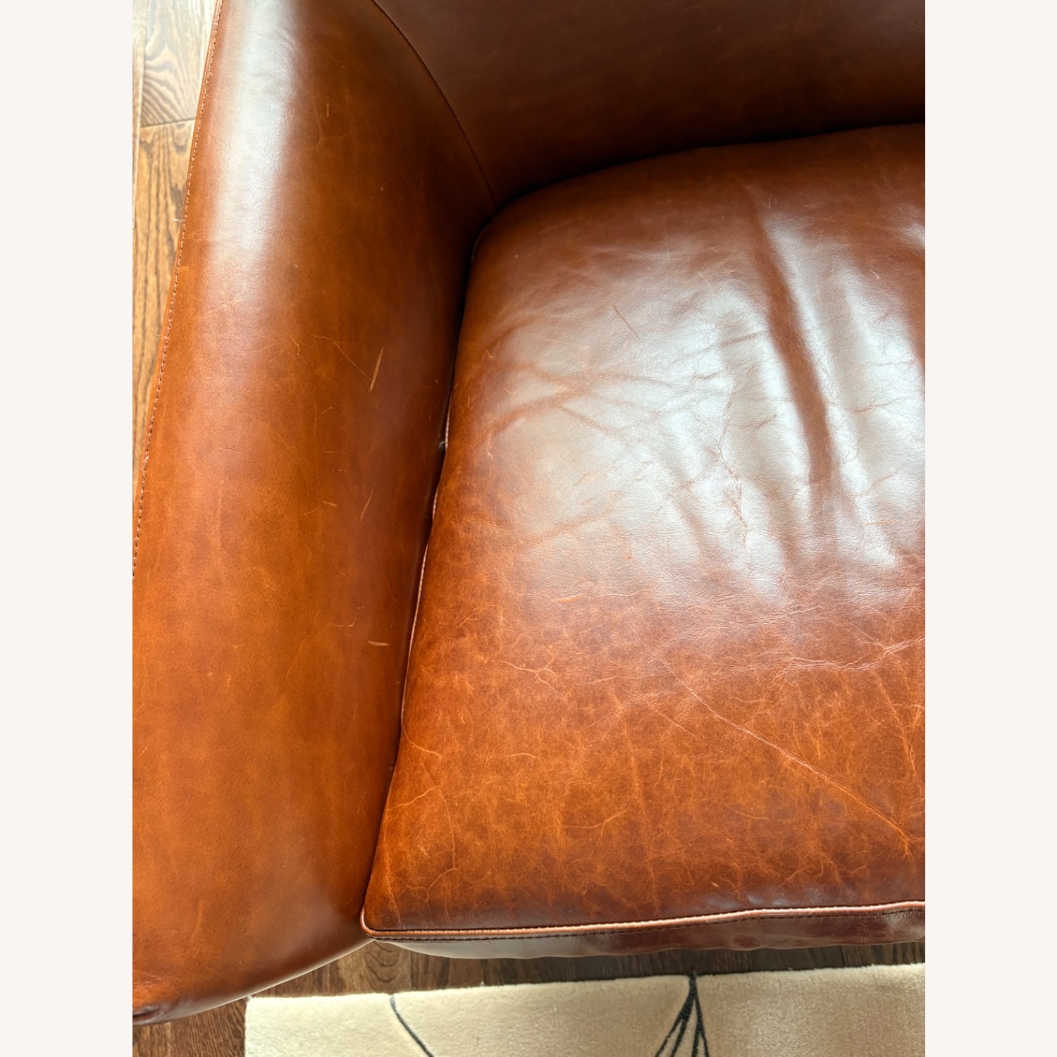 West Elm Lucas Saddle Leather Swivel Base Chairs - image-4