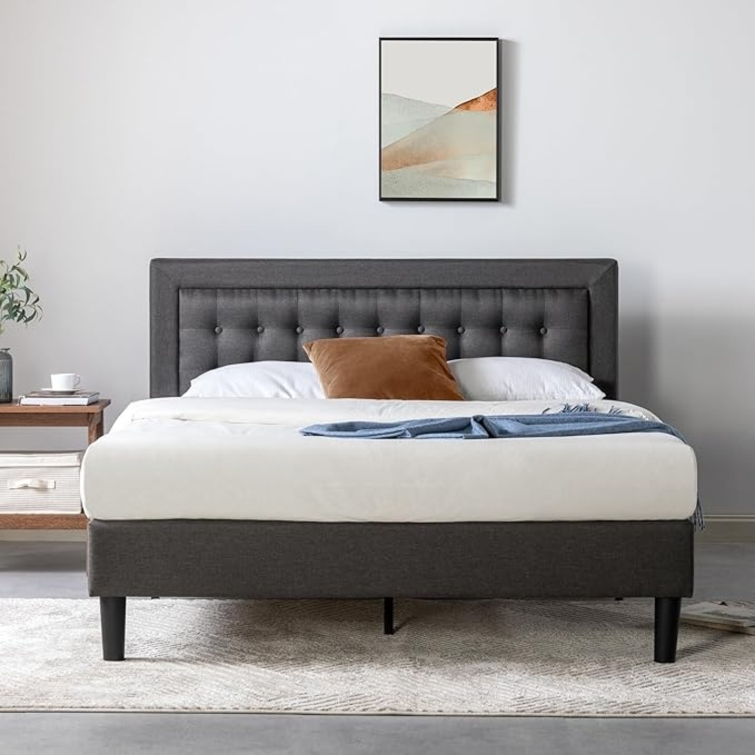 Zinus Dachelle Dark Gray Queen Bed - image-5