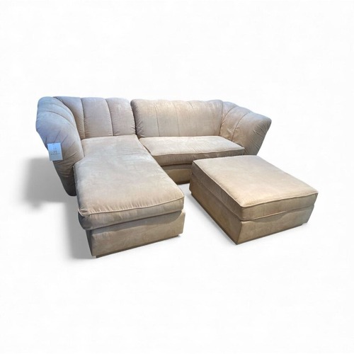 Used 2pc Microfiber Left Chaise W Ottoman Sectional for sale on AptDeco