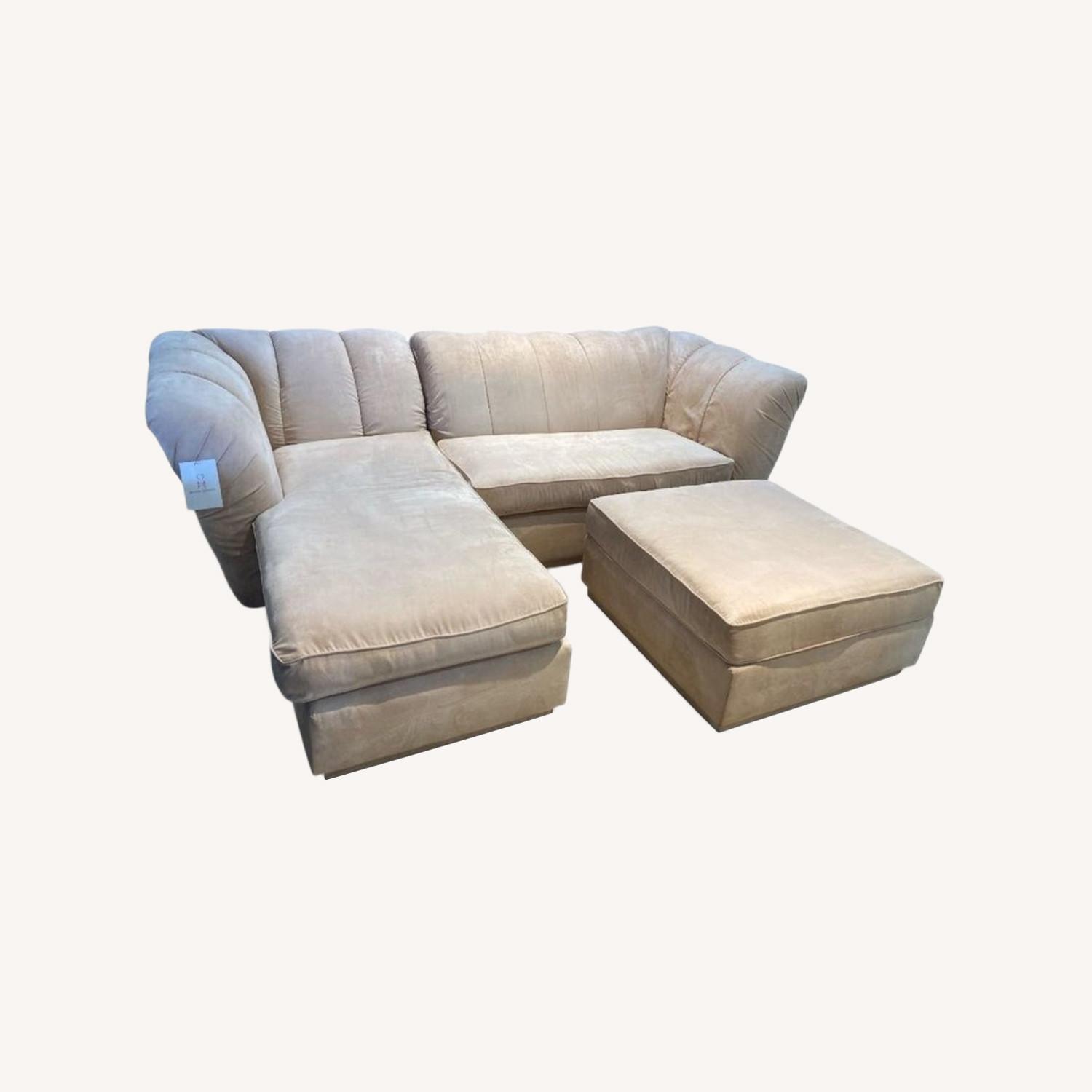 2pc Microfiber Left Chaise W Ottoman Sectional - image-0