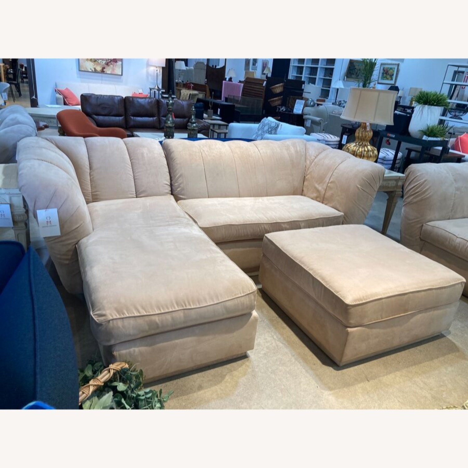 2pc Microfiber Left Chaise W Ottoman Sectional - image-2