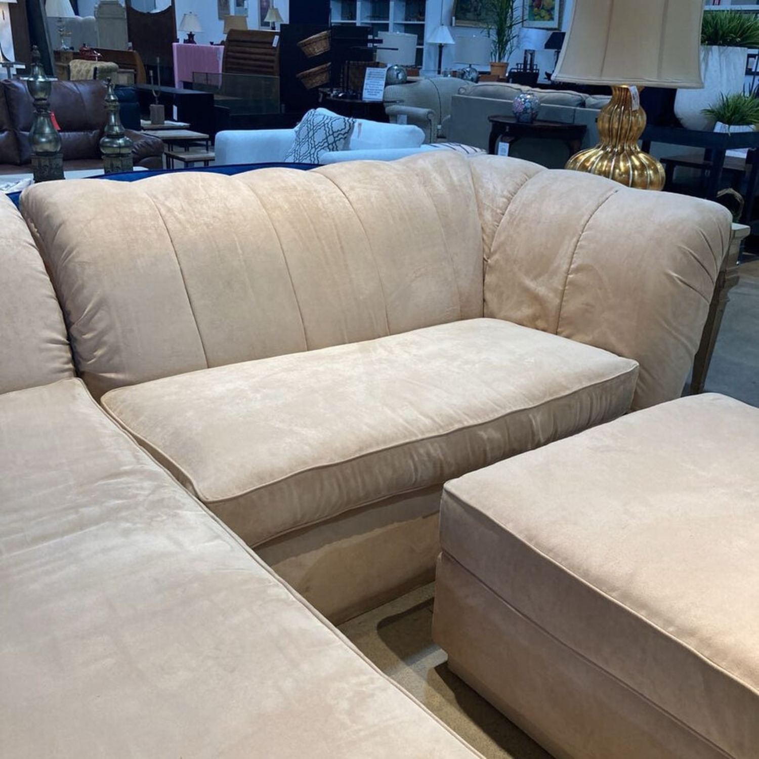 2pc Microfiber Left Chaise W Ottoman Sectional - image-6