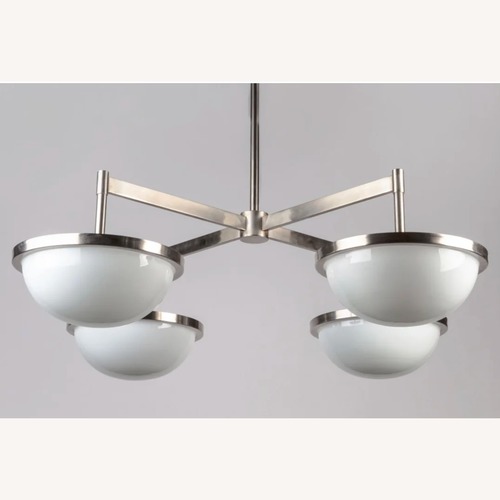 Used Nevins 10 Chandelier White Metal Ceiling Lamp for sale on AptDeco