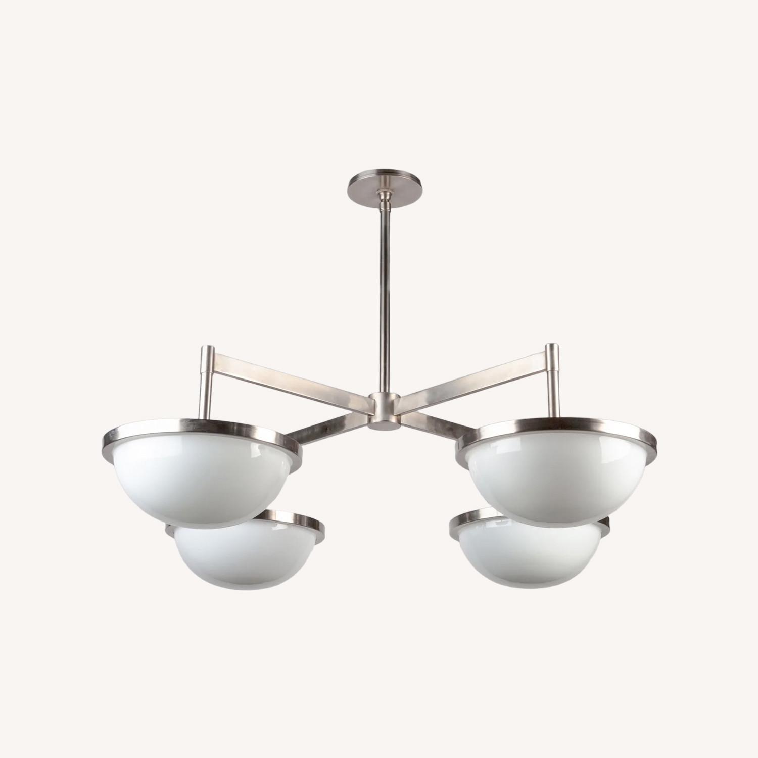 Nevins 10 Chandelier White Metal Ceiling Lamp - image-0