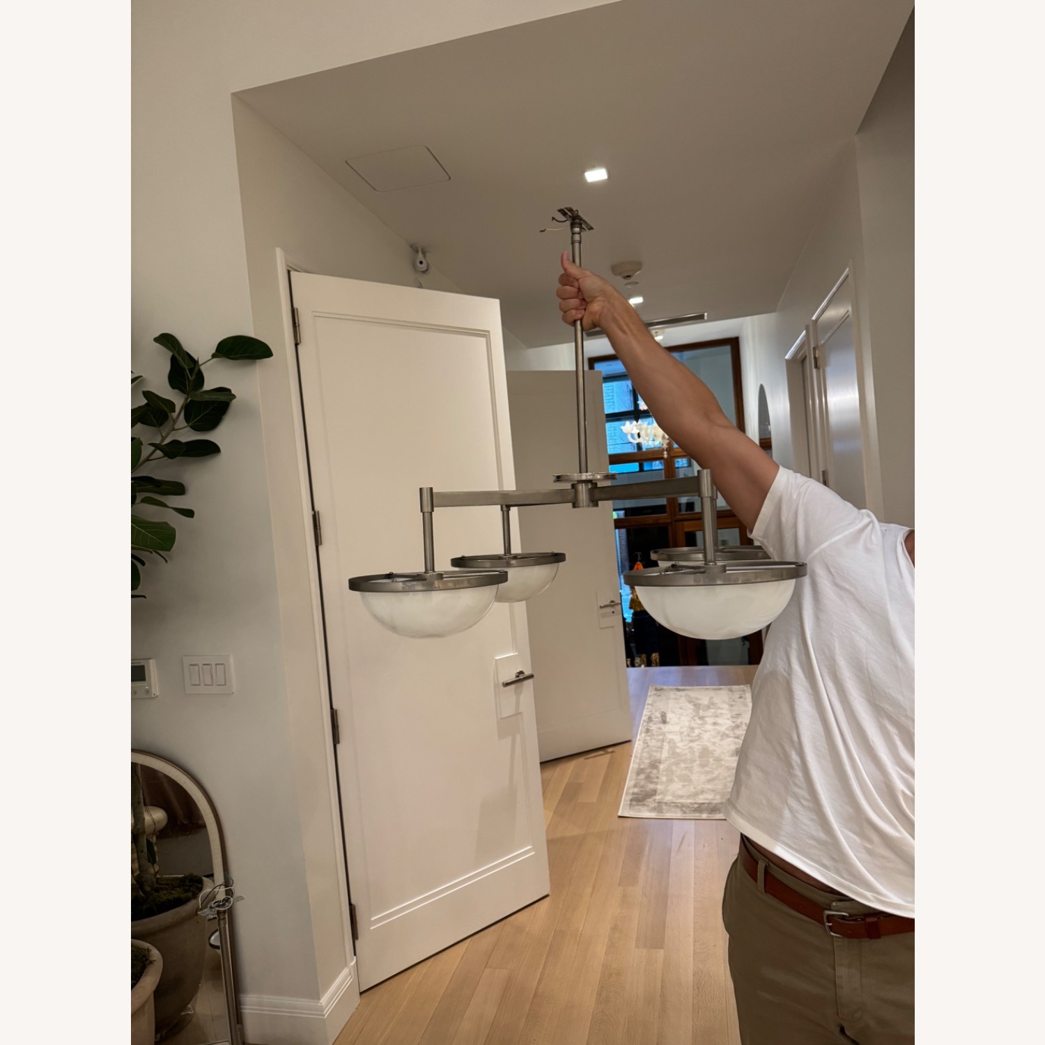 Nevins 10 Chandelier White Metal Ceiling Lamp - image-4