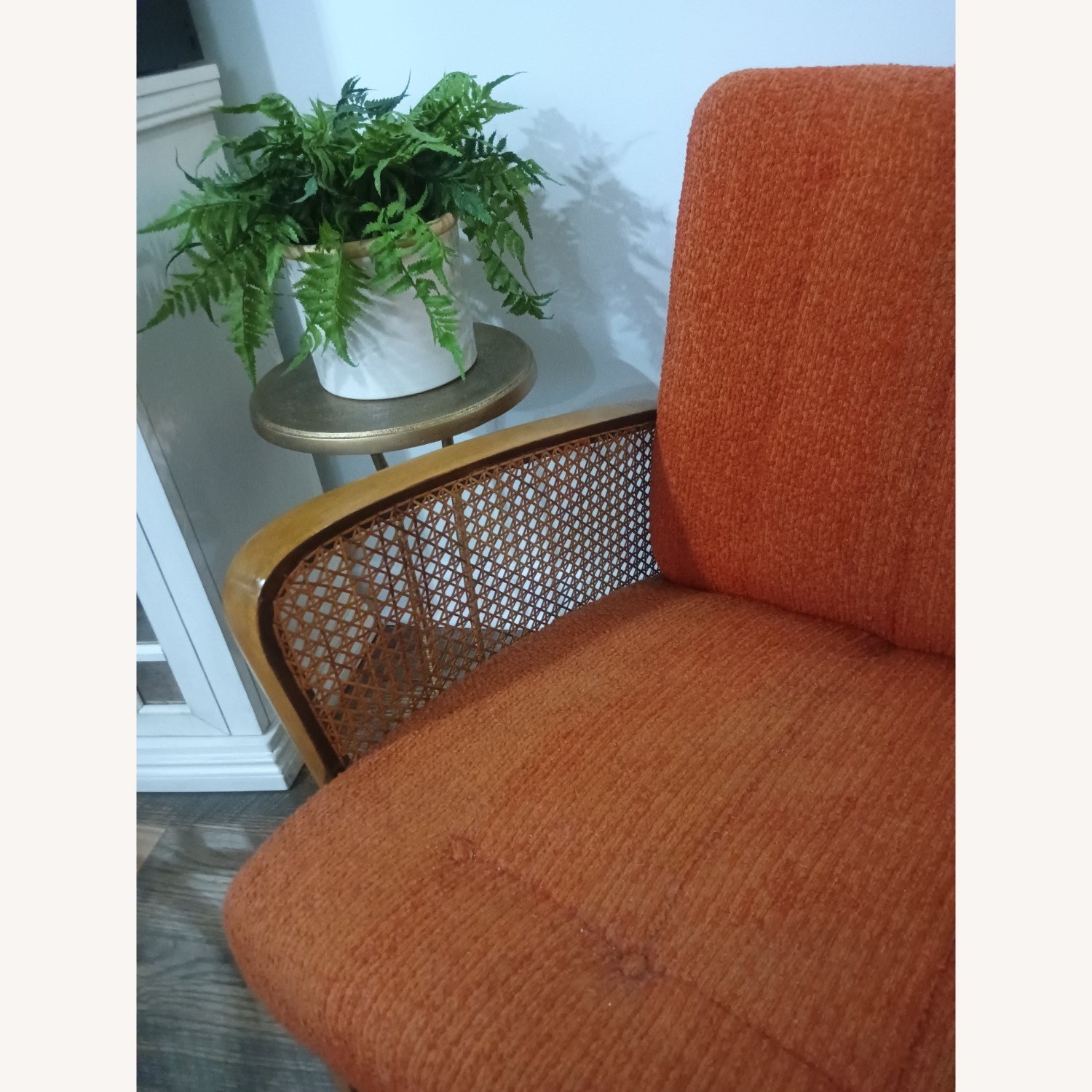 Orange Boucle Accent Chair - image-4