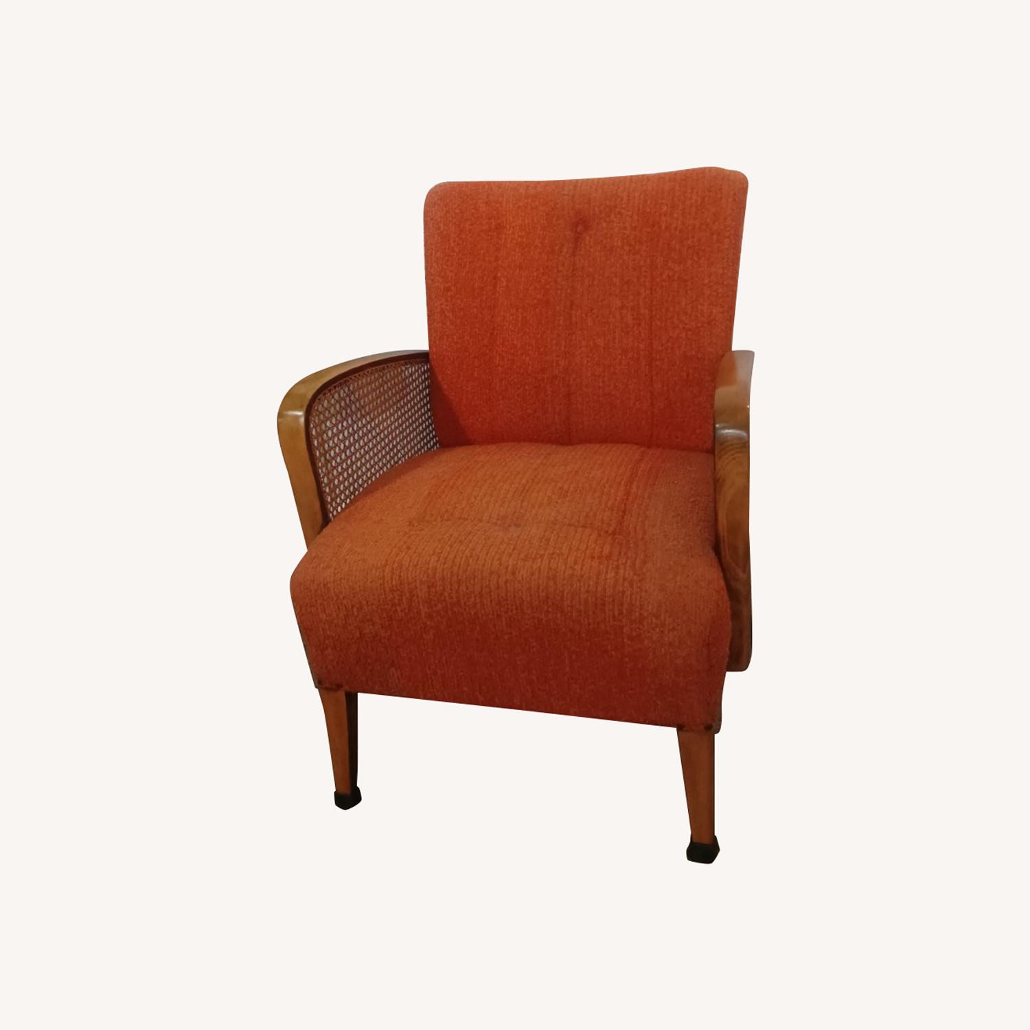 Orange Boucle Accent Chair - image-0