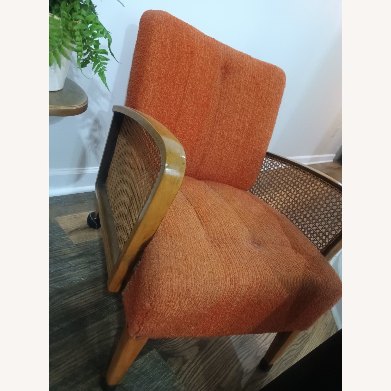 Orange Boucle Accent Chair - image-6
