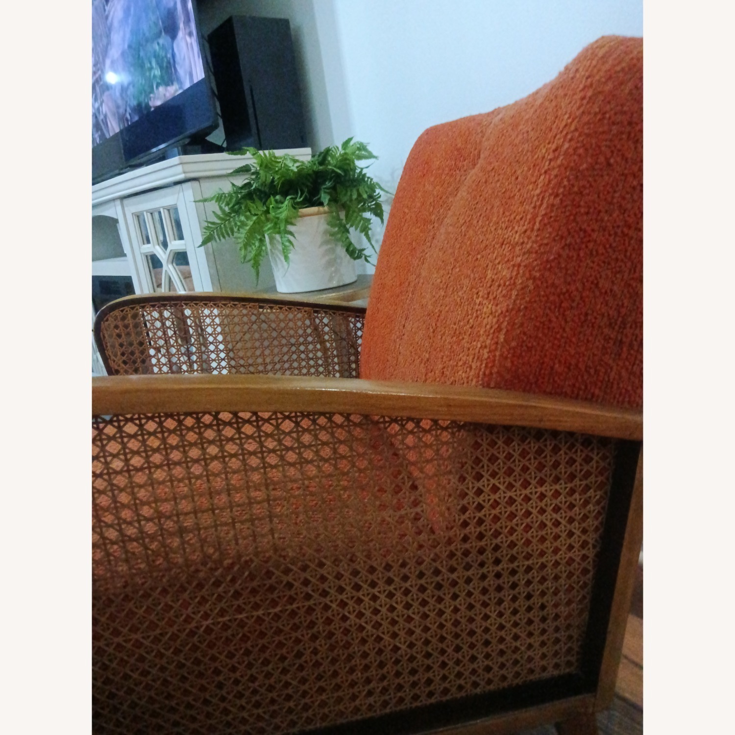 Orange Boucle Accent Chair - image-3