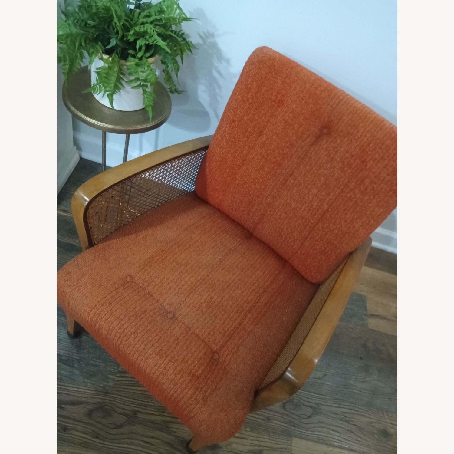 Orange Boucle Accent Chair - image-2