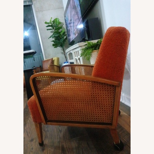 Used Orange Boucle Accent Chair for sale on AptDeco