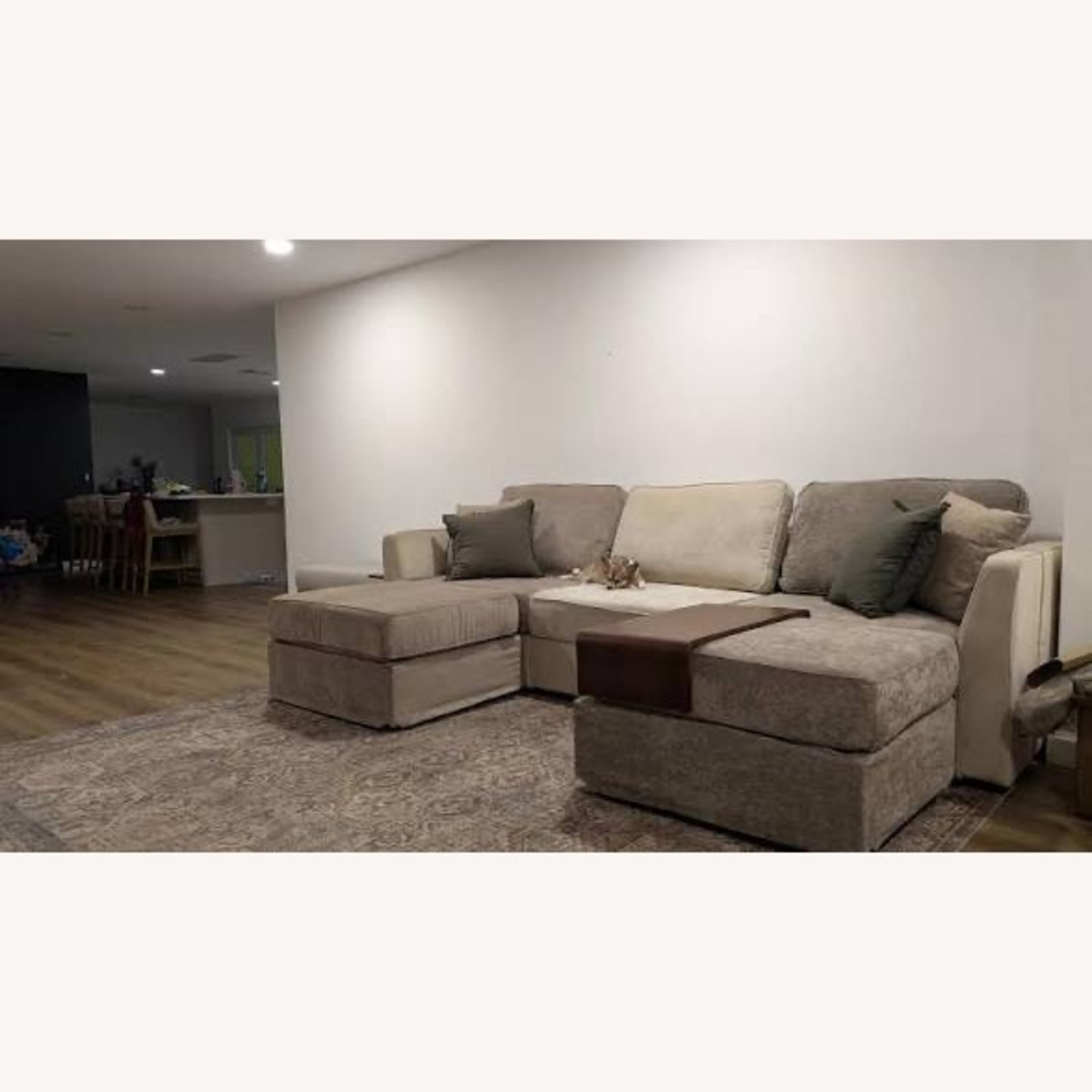 LoveSac Venetian Taupe Velvet 4 Seat Sectional - image-5
