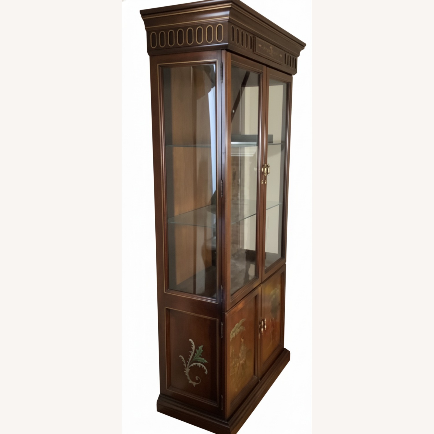 Chinoiserie Asian China Display Curio Cabinet - image-4