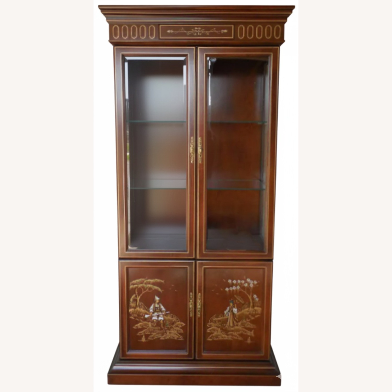 Chinoiserie Asian China Display Curio Cabinet - image-1