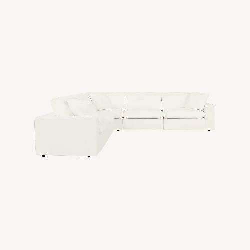Used 5 Piece Modular Sectional Sofa (White & Natural) for sale on AptDeco