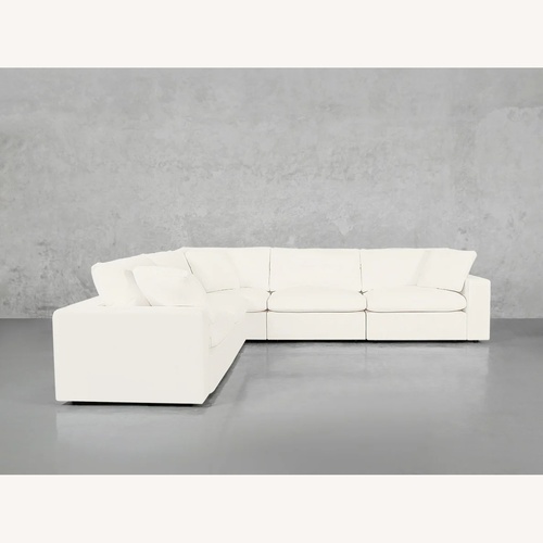 Used 5 Piece Modular Sectional Sofa (White & Natural) for sale on AptDeco