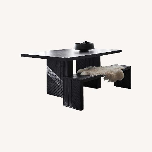 Used Crate & Barrel Dunewood Dining Table + Bench for sale on AptDeco