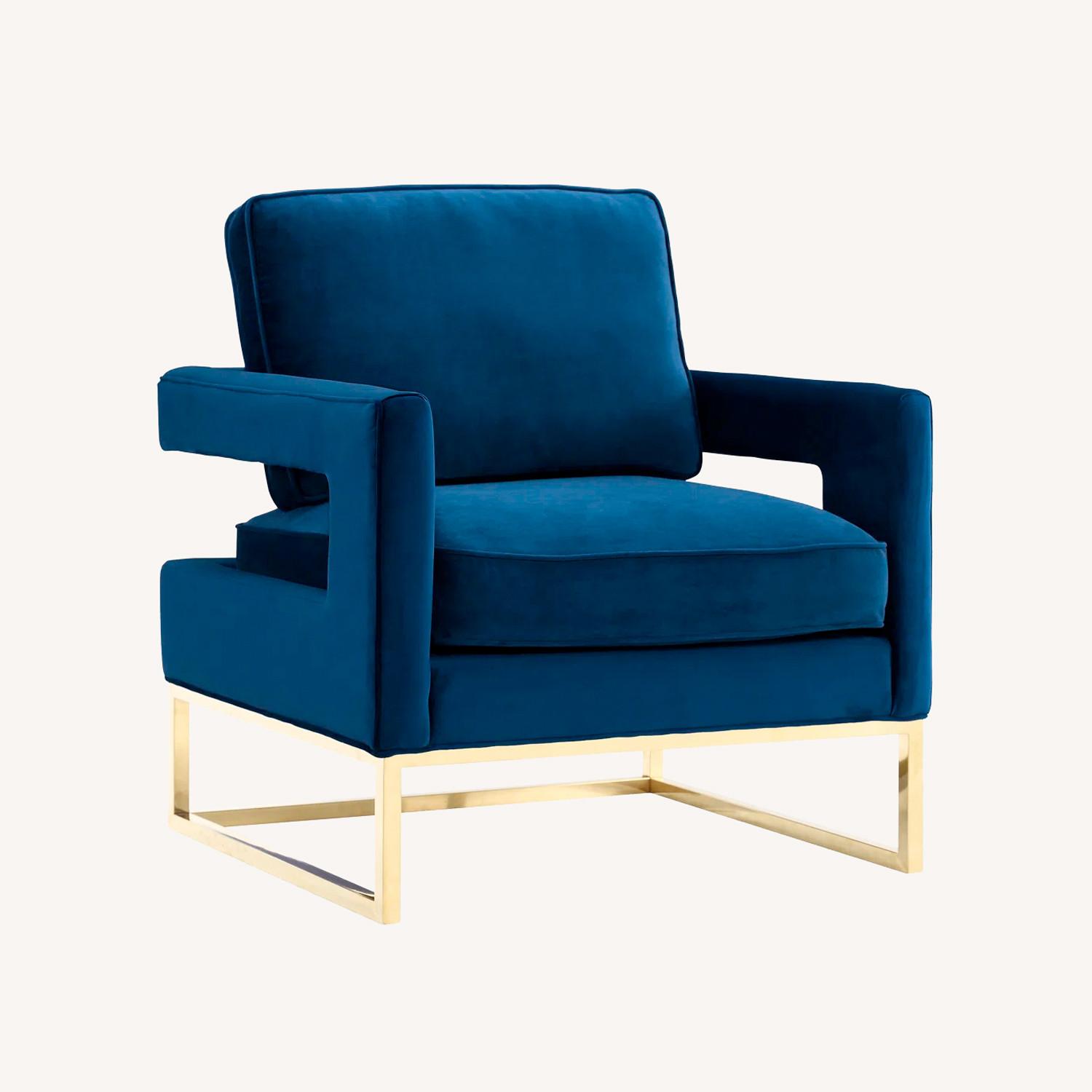 Wayfair Blue Velvet Accent Chair - image-0