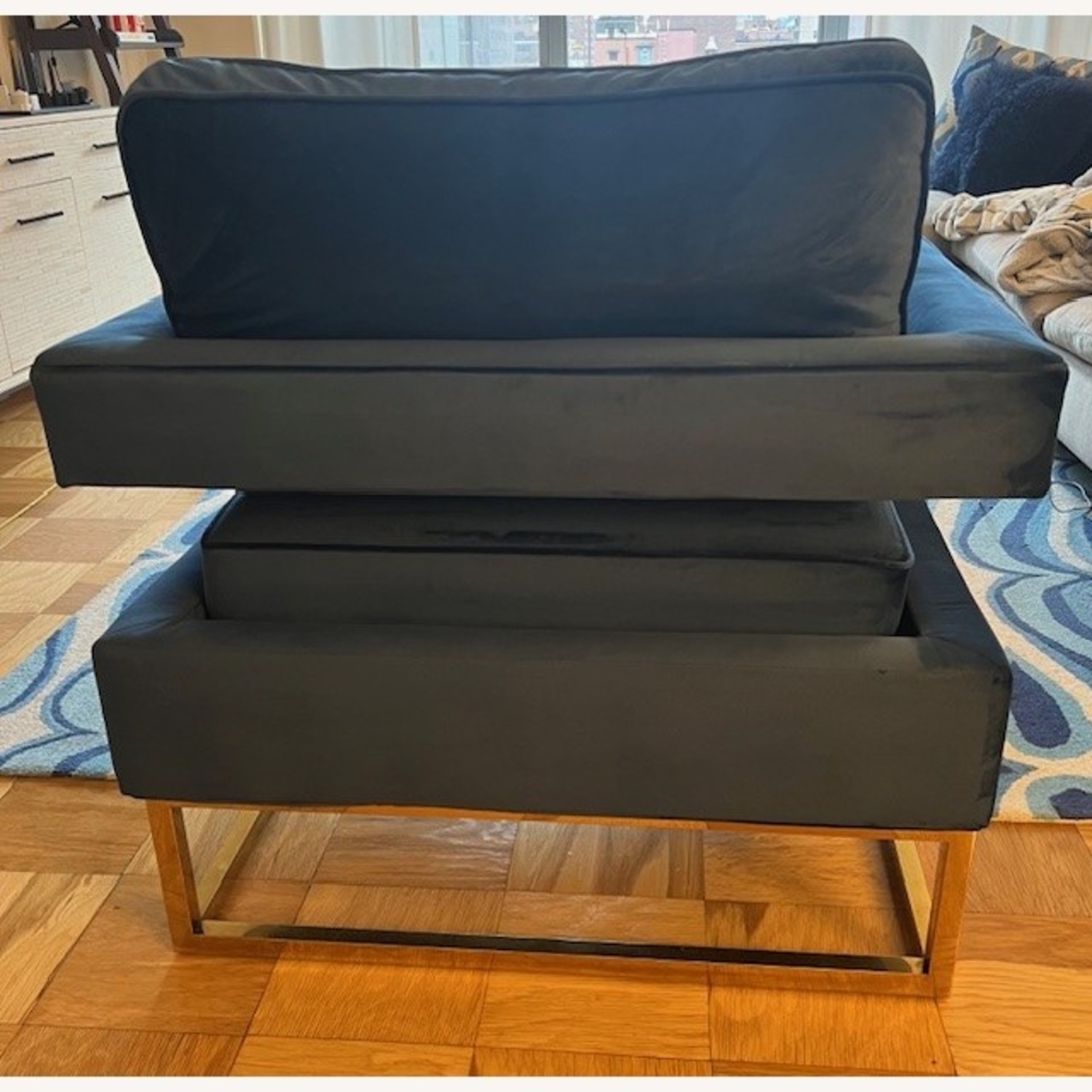 Wayfair Blue Velvet Accent Chair - image-4