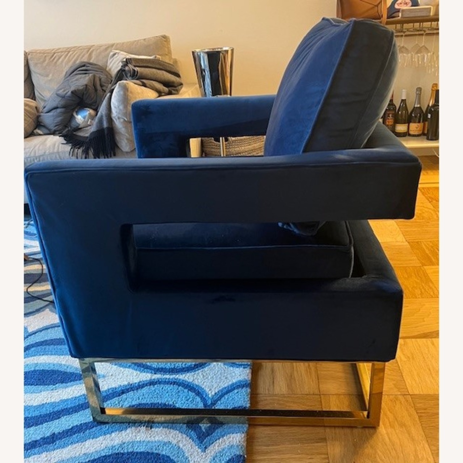 Wayfair Blue Velvet Accent Chair - image-3
