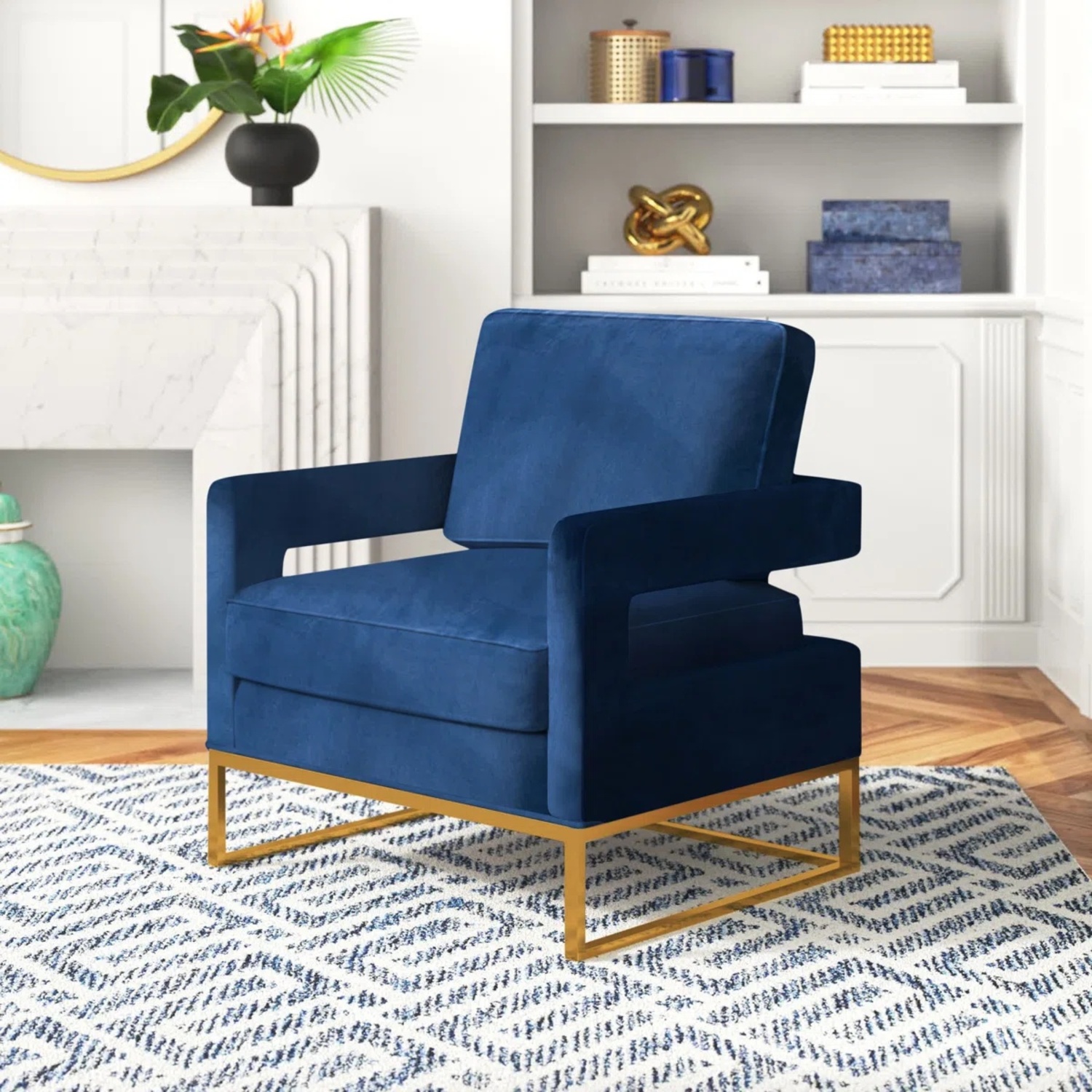 Wayfair Blue Velvet Accent Chair - image-5