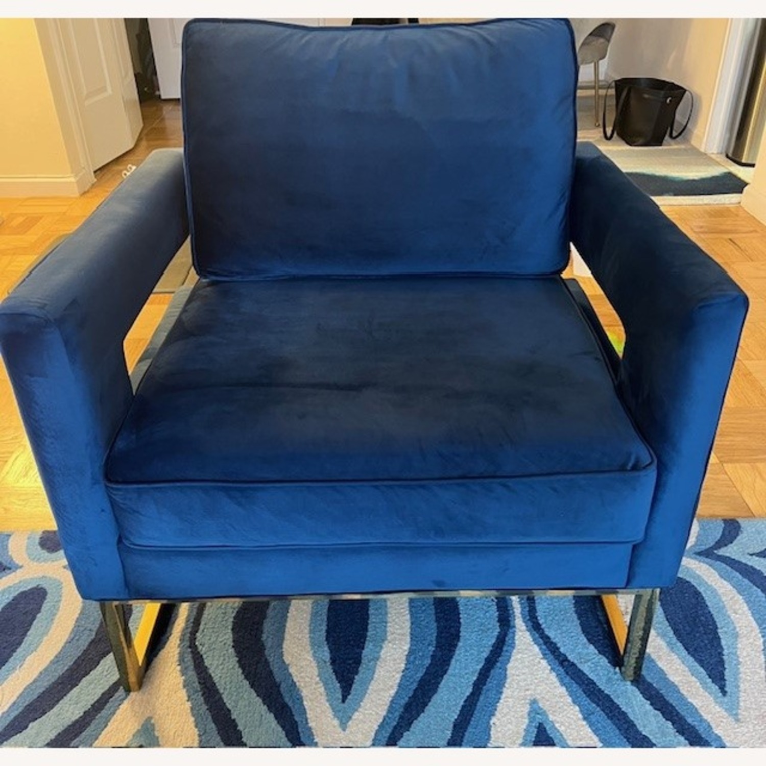 Wayfair Blue Velvet Accent Chair - image-1