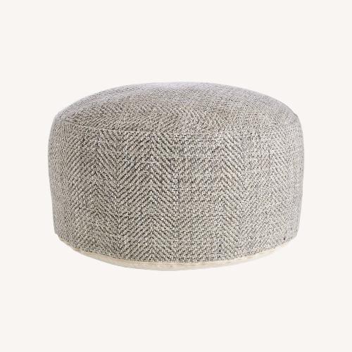 Used Crate & Barrel Fergus 30" Round Pouf for sale on AptDeco
