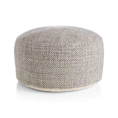 Used Crate & Barrel Fergus 30" Round Pouf for sale on AptDeco