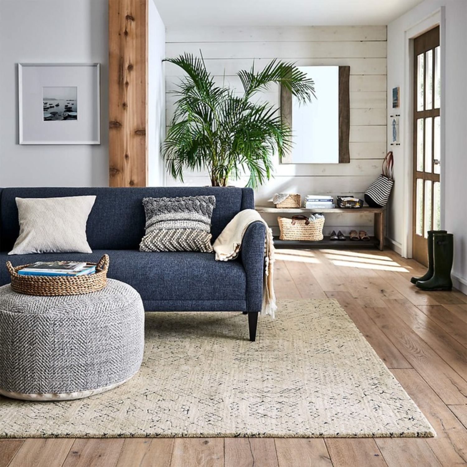 Crate & Barrel Fergus 30" Round Pouf - image-3