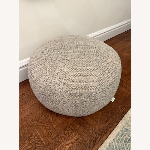 Used Crate & Barrel Fergus 30" Round Pouf for sale on AptDeco