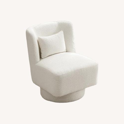 Used Wayfair Ollia White Boucle Accent Chair for sale on AptDeco