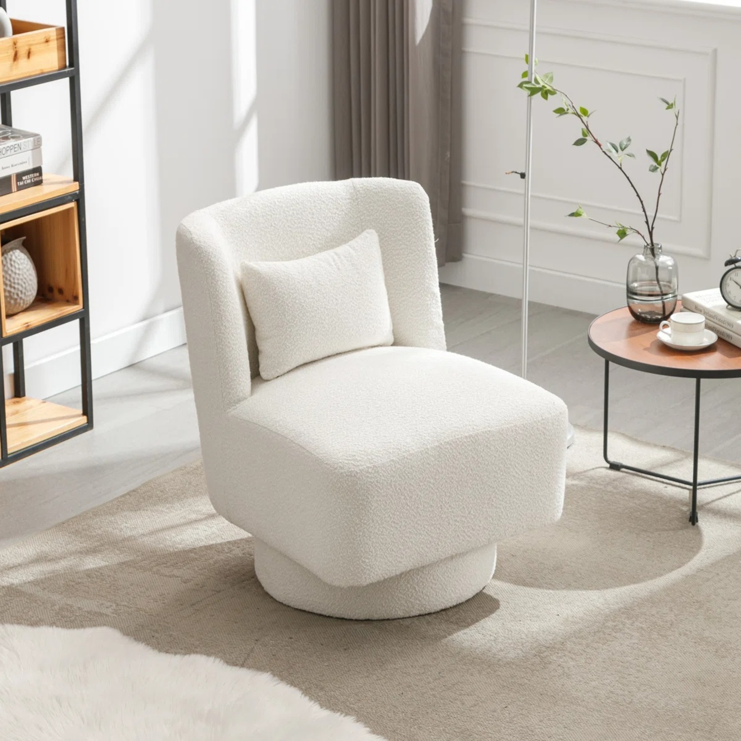 Wayfair Ollia White Boucle Accent Chair - image-4