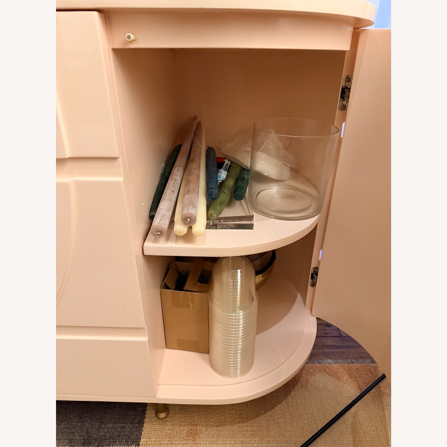 Anthropologie Hepworth Pink Lacquer Sideboard - image-3