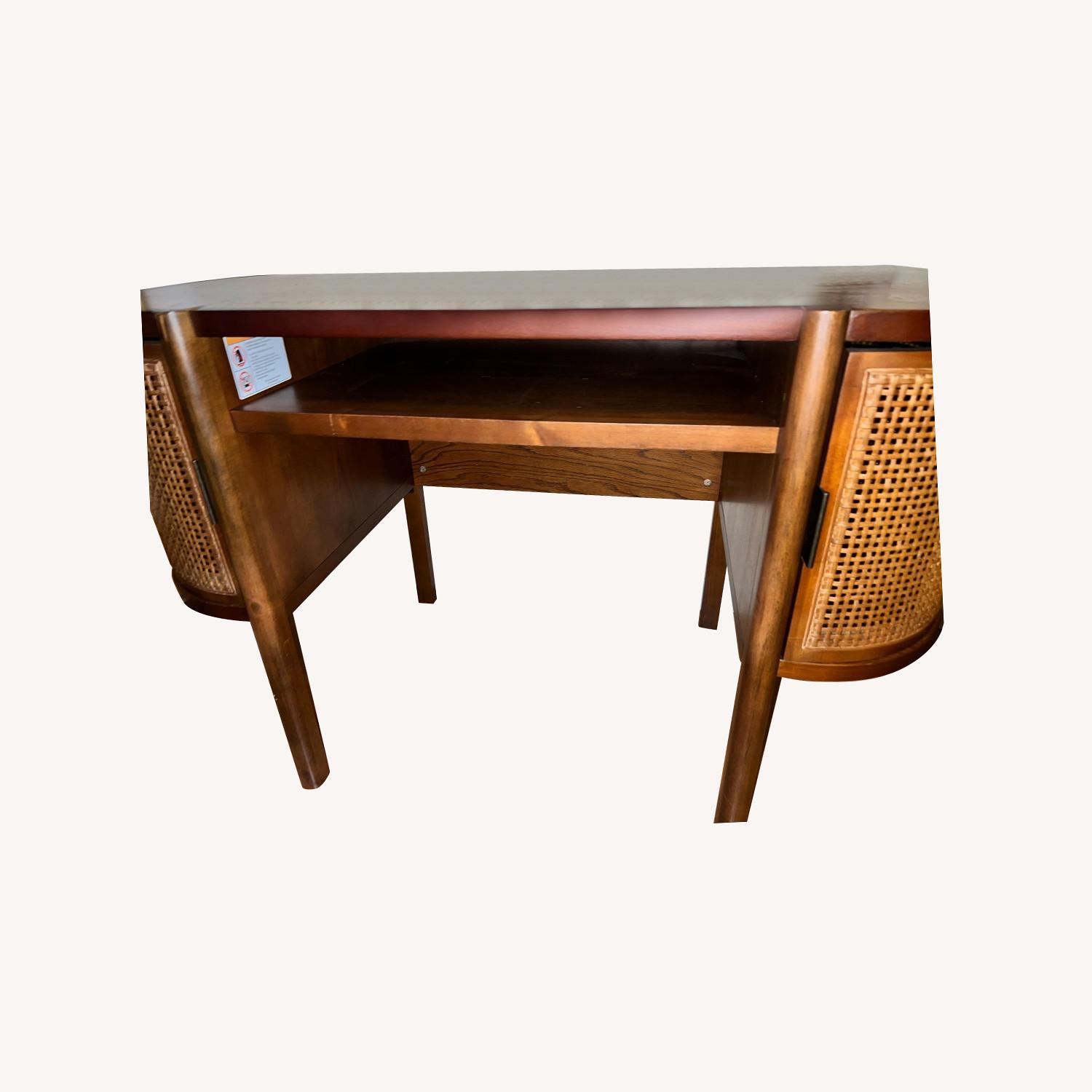 Mid-century Modern Wooden Desk with Storage - image-6
