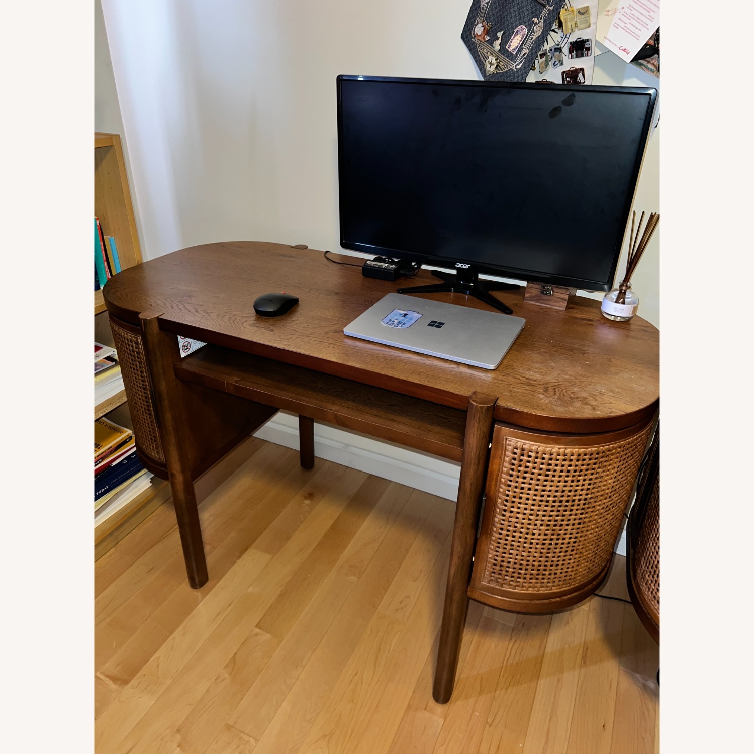Mid-century Modern Wooden Desk with Storage - image-4