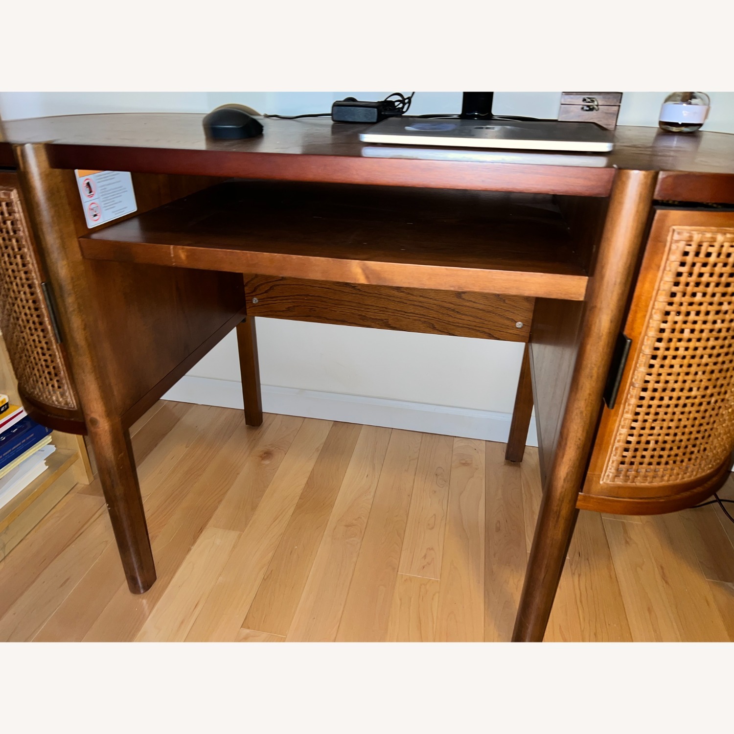 Mid-century Modern Wooden Desk with Storage - image-3