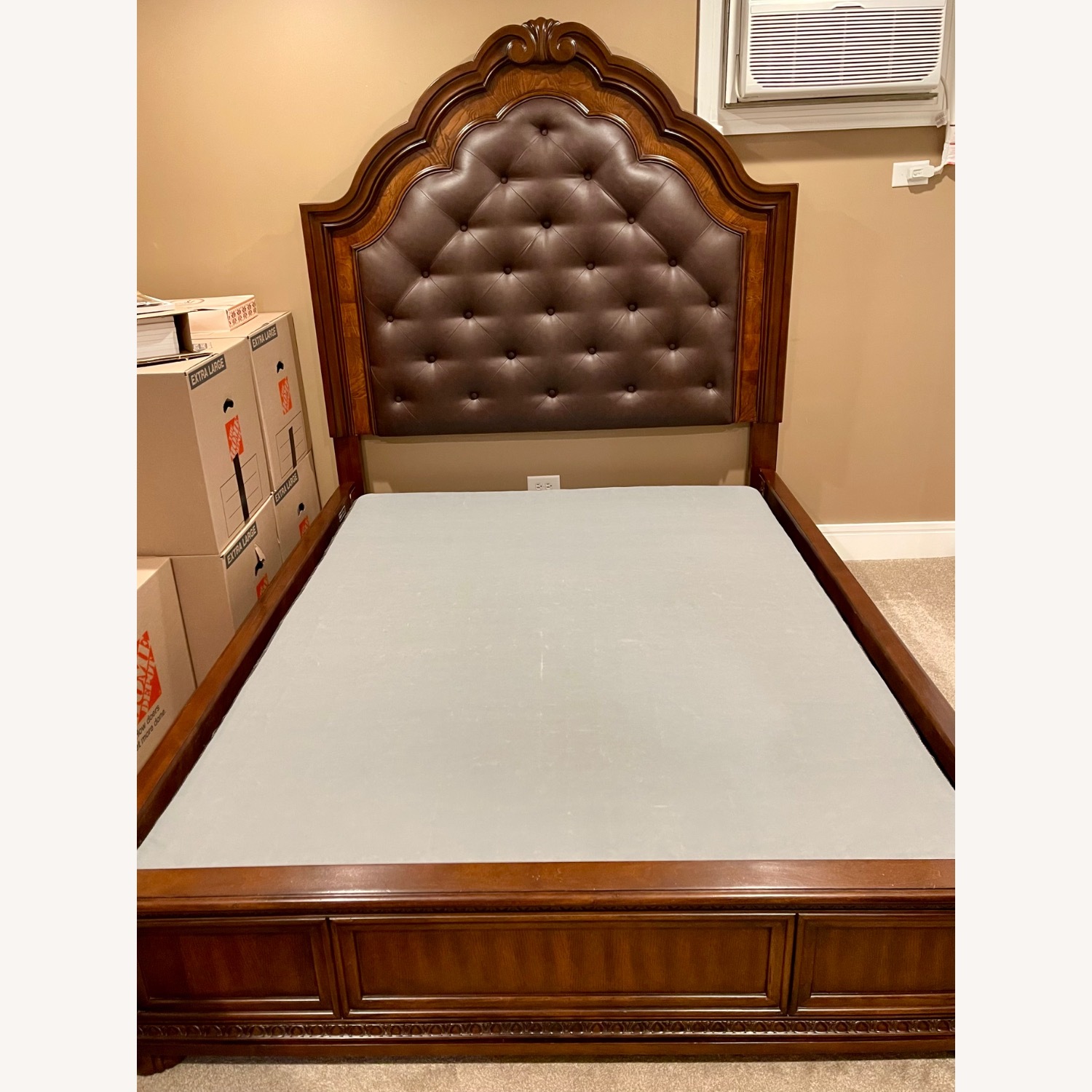 Ashley Furniture Dark Brown Wood Queen Bed - image-3
