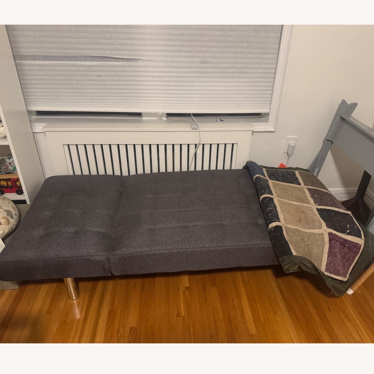 DHP Furniture Dark Gray Fabric Chaise Lounge - image-7