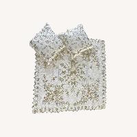 Gold Elegant Embroidered Satin Pillow& Table Set