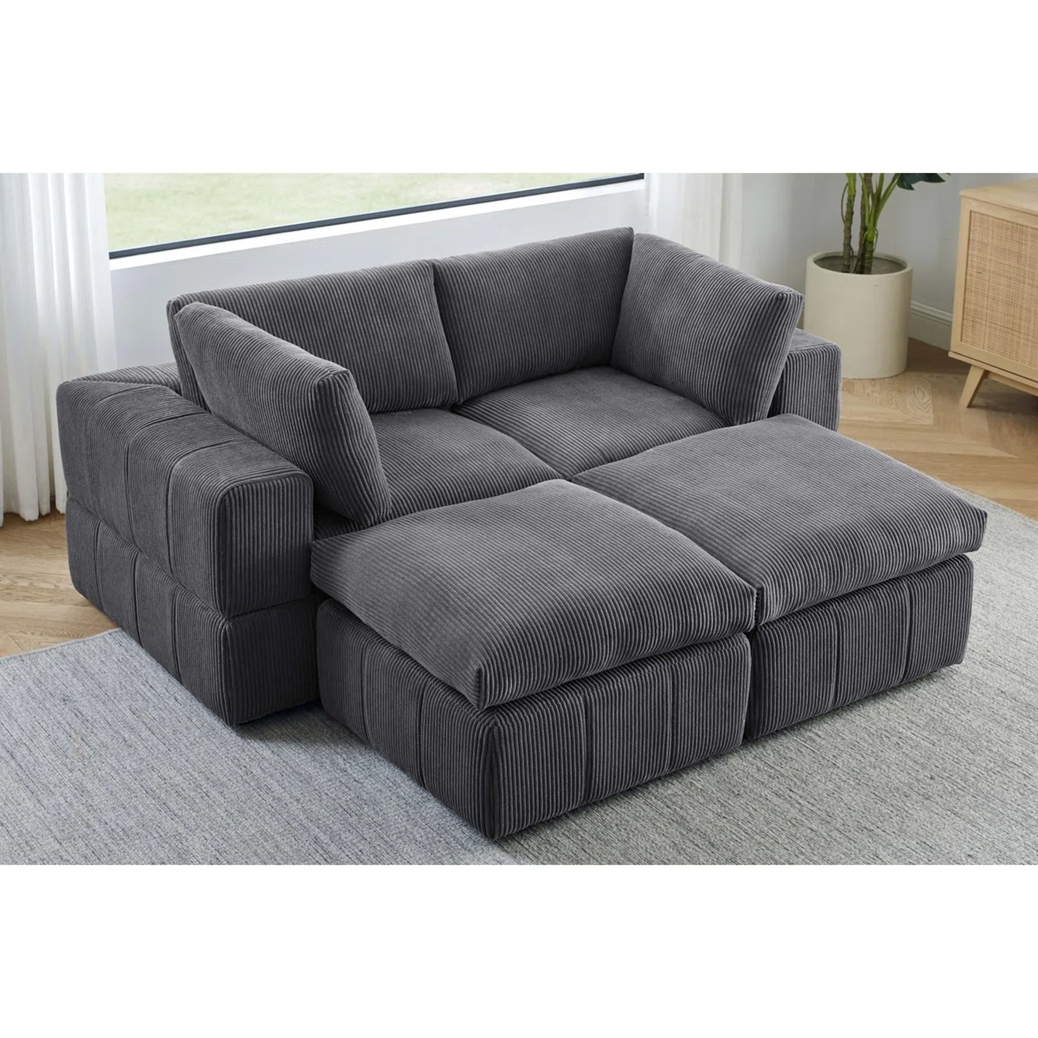 Laurynn 4 - Piece Corduroy Sectional - image-7