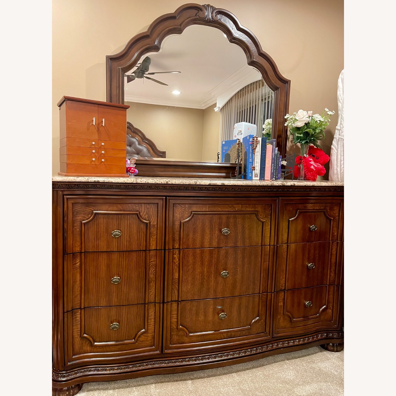 Ashley Furniture Dark Brown Wood Dresser - image-1