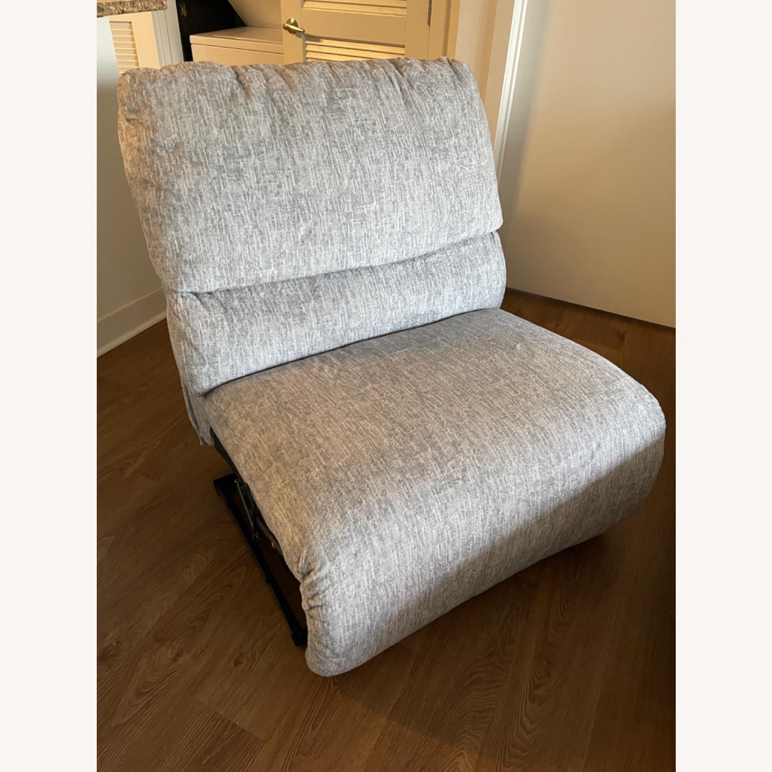 Mcclelland Light Gray Fabric Armless Recliner - image-2