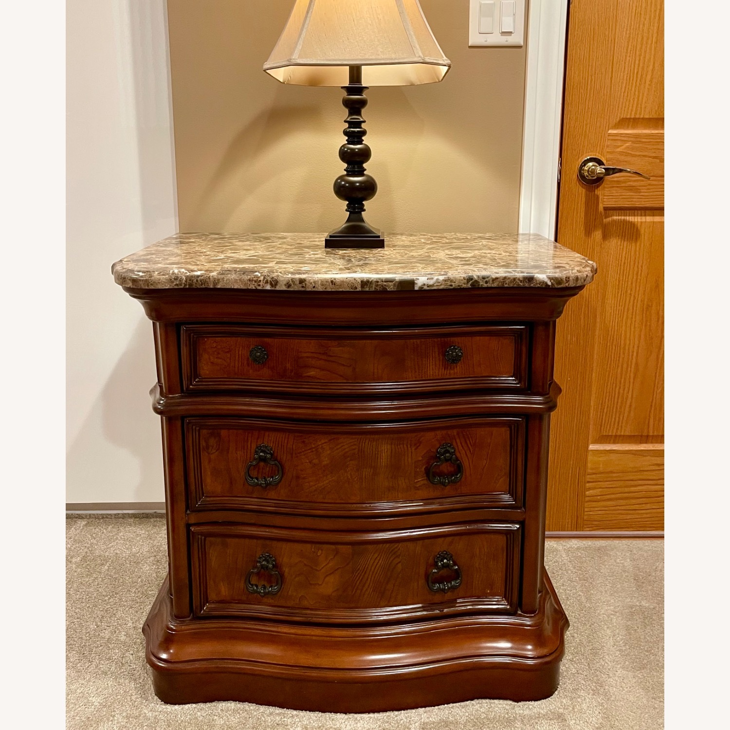 Ashley Furniture Dark Brown Wood Nightstand - image-1